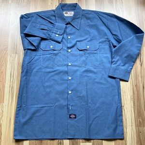 Dickies Vintage Long Sleeve Chambray Work Shirt NWOT